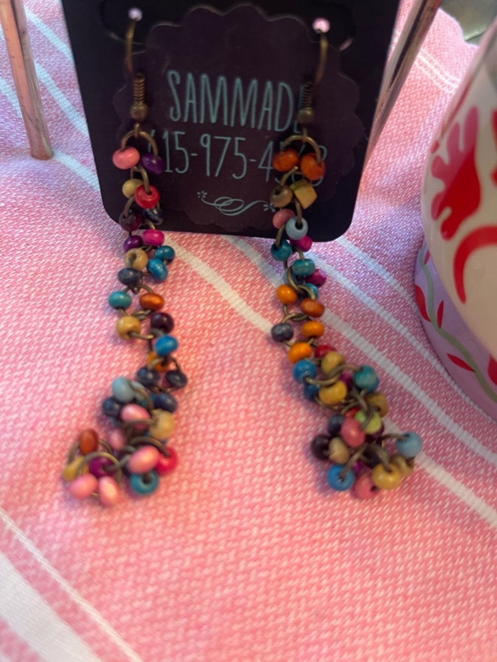Beaded Earrings Wooden